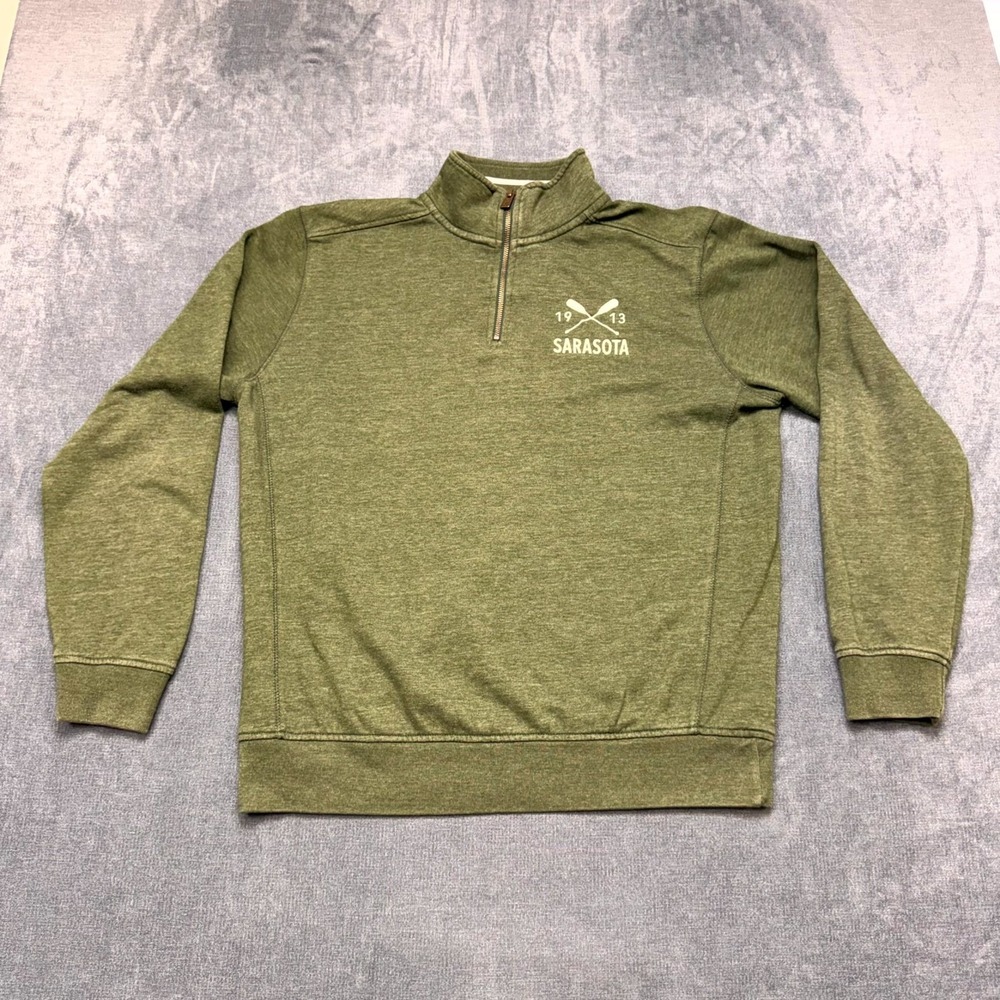 Triblend Sweats League Sarasota Sweatshirt Mens Medium Olive Green Quarter Zip